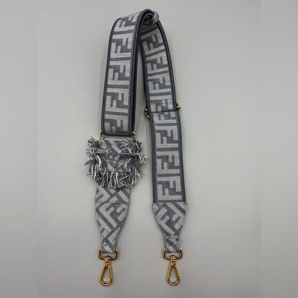 Fendi Adjustable Cotton FF Denim Crossbody Strap - Picture 4 of 7